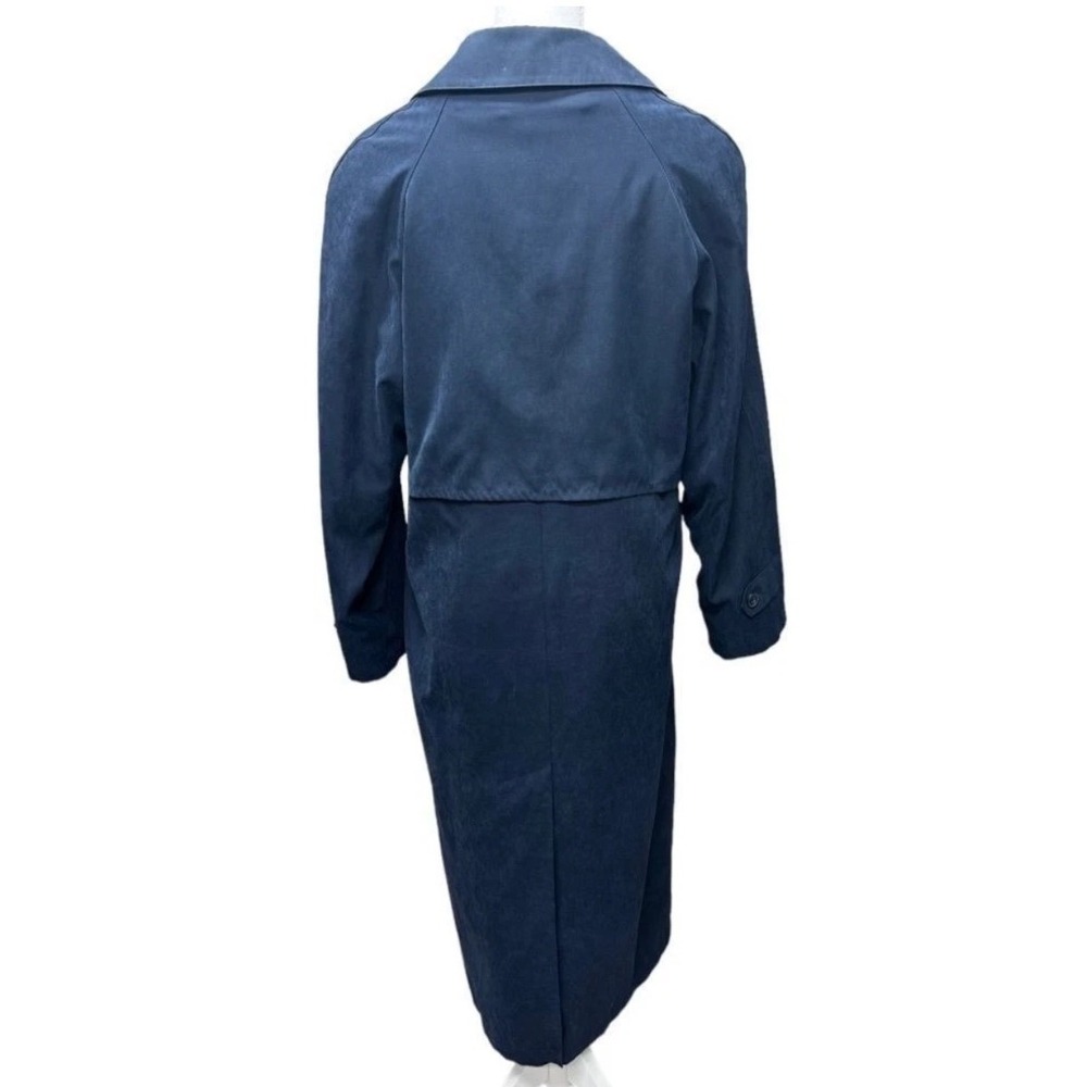 London Fog Navy Trench Coat With Zip Out Lining and Concealed Buttons Size M Pet - Picture 5 of 12
